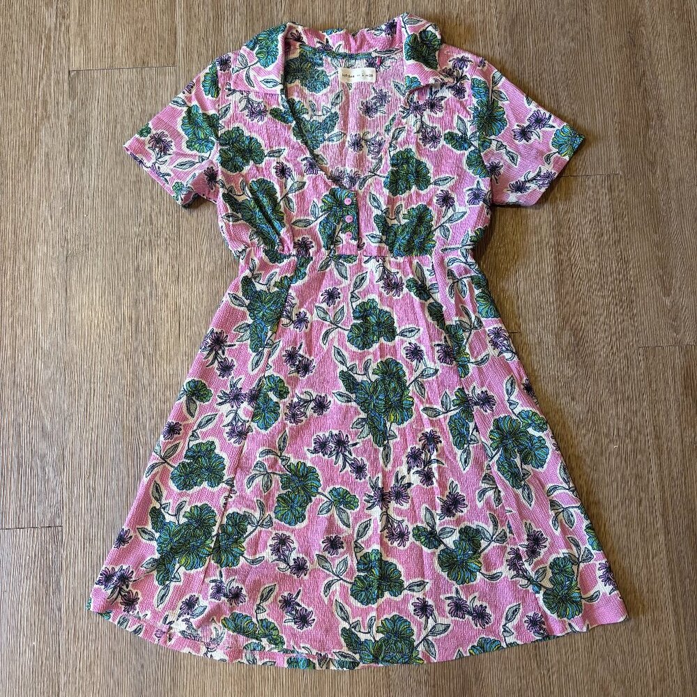 LEFTIES Floral Print Mini Dress - Size S - Picture 2 of 6